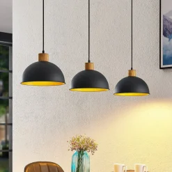 Flurin hængelampe, 3 lyskilder, 107 cm, sort, metal^Lindby Sale