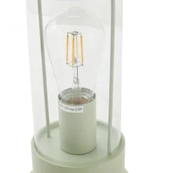 Lindby genopladelig bordlampe Yvette, grøn, IP44, touchdæmper