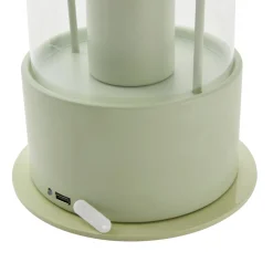 Lindby genopladelig bordlampe Yvette, grøn, IP44, touchdæmper