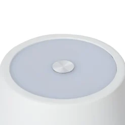 Lindby genopladelig LED-bordlampe Janea CUBE, hvid, metal