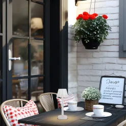 Lindby genopladelig LED-lampe Gaja, hvid, USB, IP44, RGBW, dæmpbar