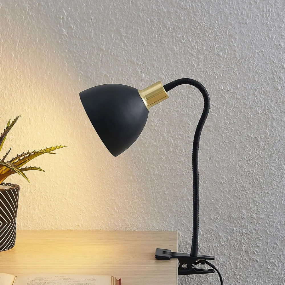 Genora klemmelampe i sort^Lindby Outlet