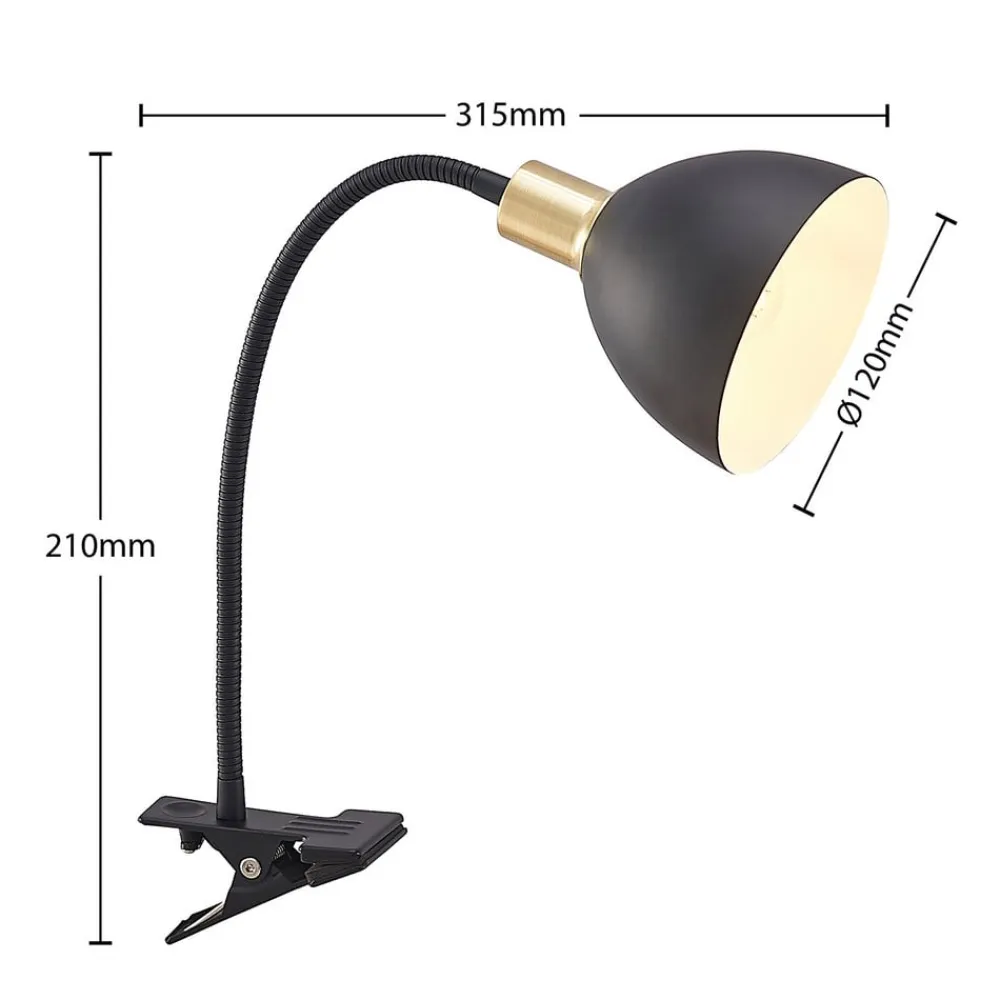 Genora klemmelampe i sort^Lindby Outlet