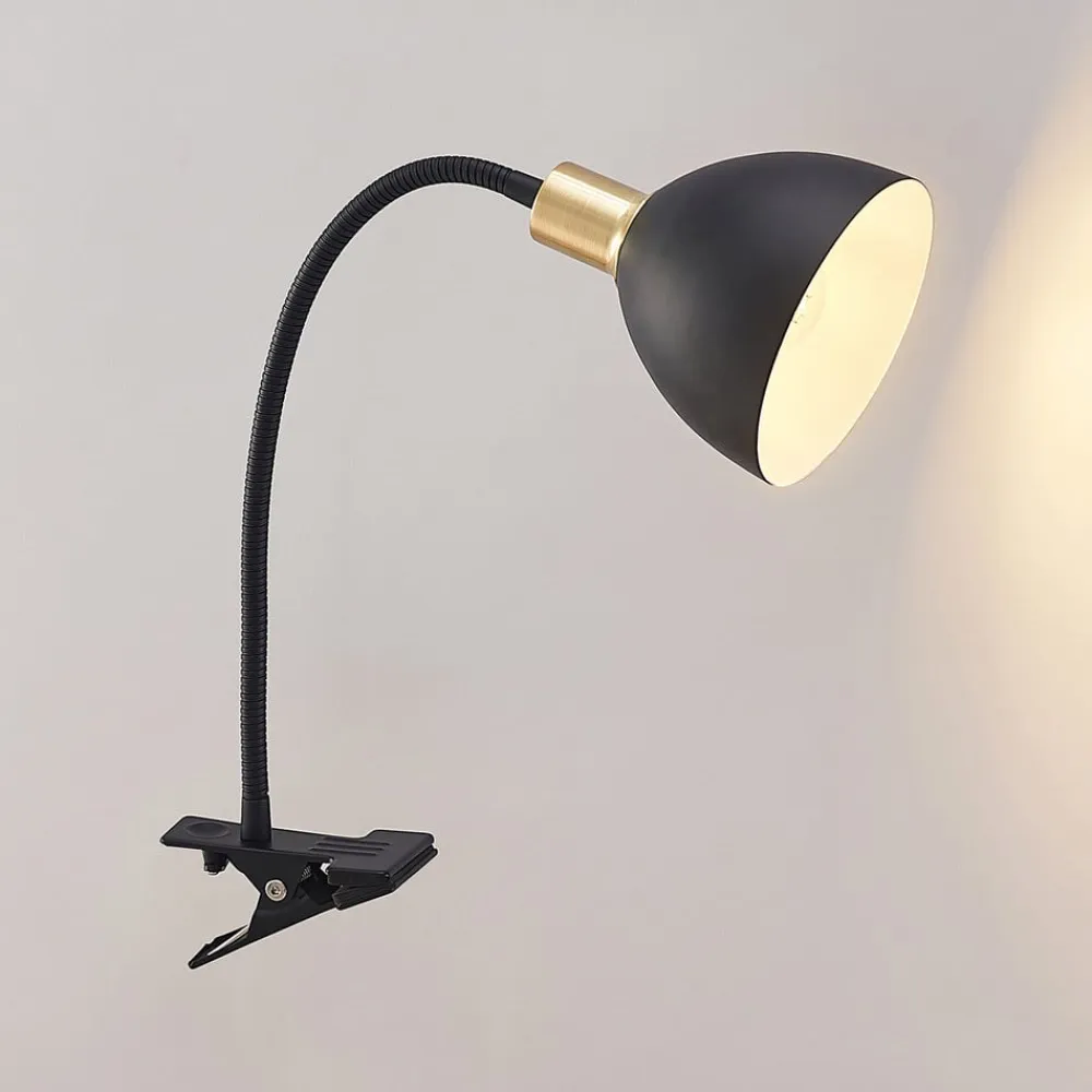 Genora klemmelampe i sort^Lindby Outlet