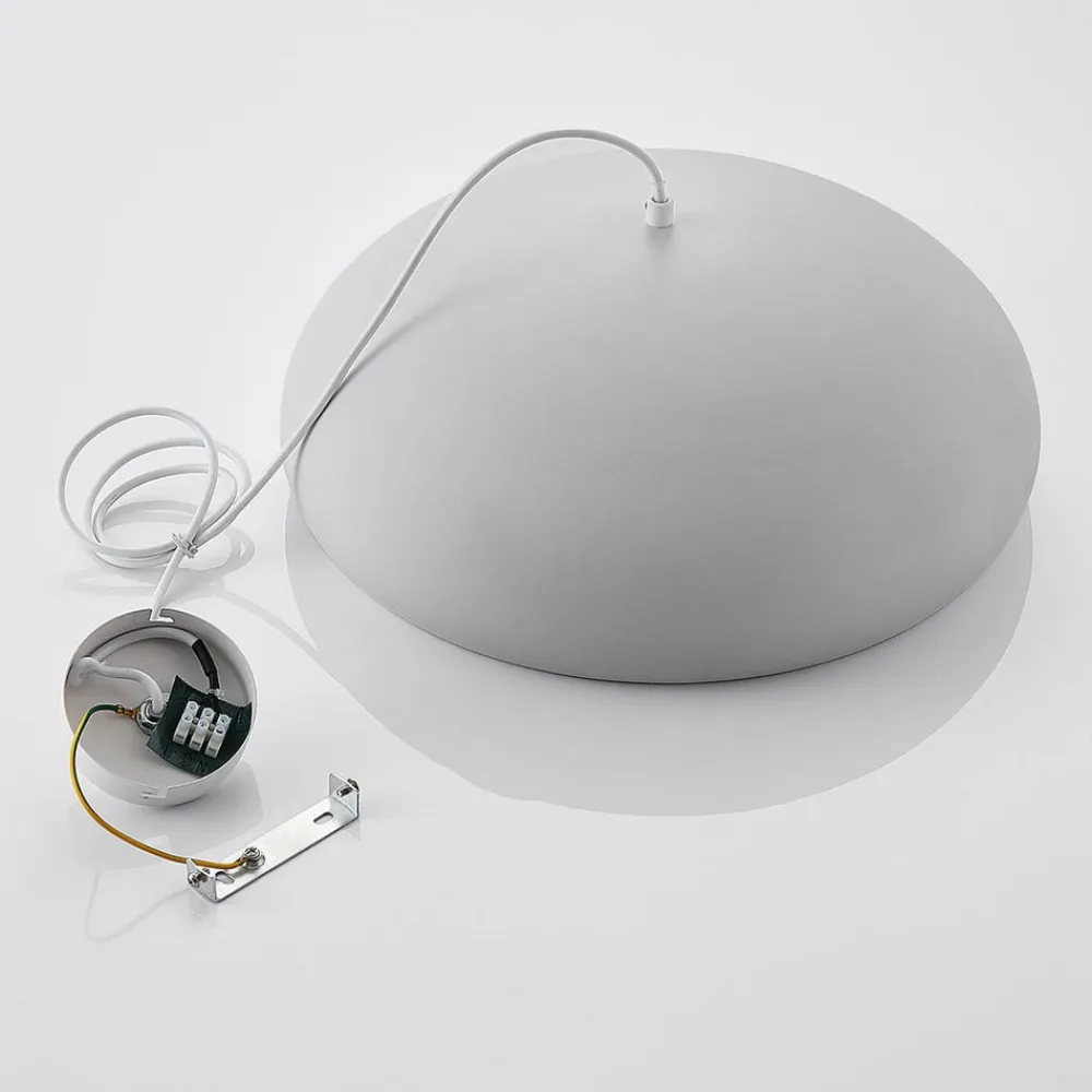 Lindby Gerwina pendellampe, hvid/guld, metal, 40 cm, E27