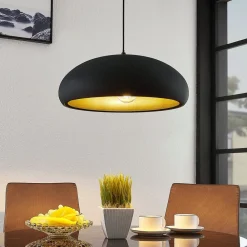 Lindby Gang|Pendellamper>Gerwina pendellampe, sort/guld, metal, 40 cm, E27