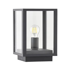 Giavanna sokkellampe, 29 cm, antracit, IP44, E27^Lindby Hot