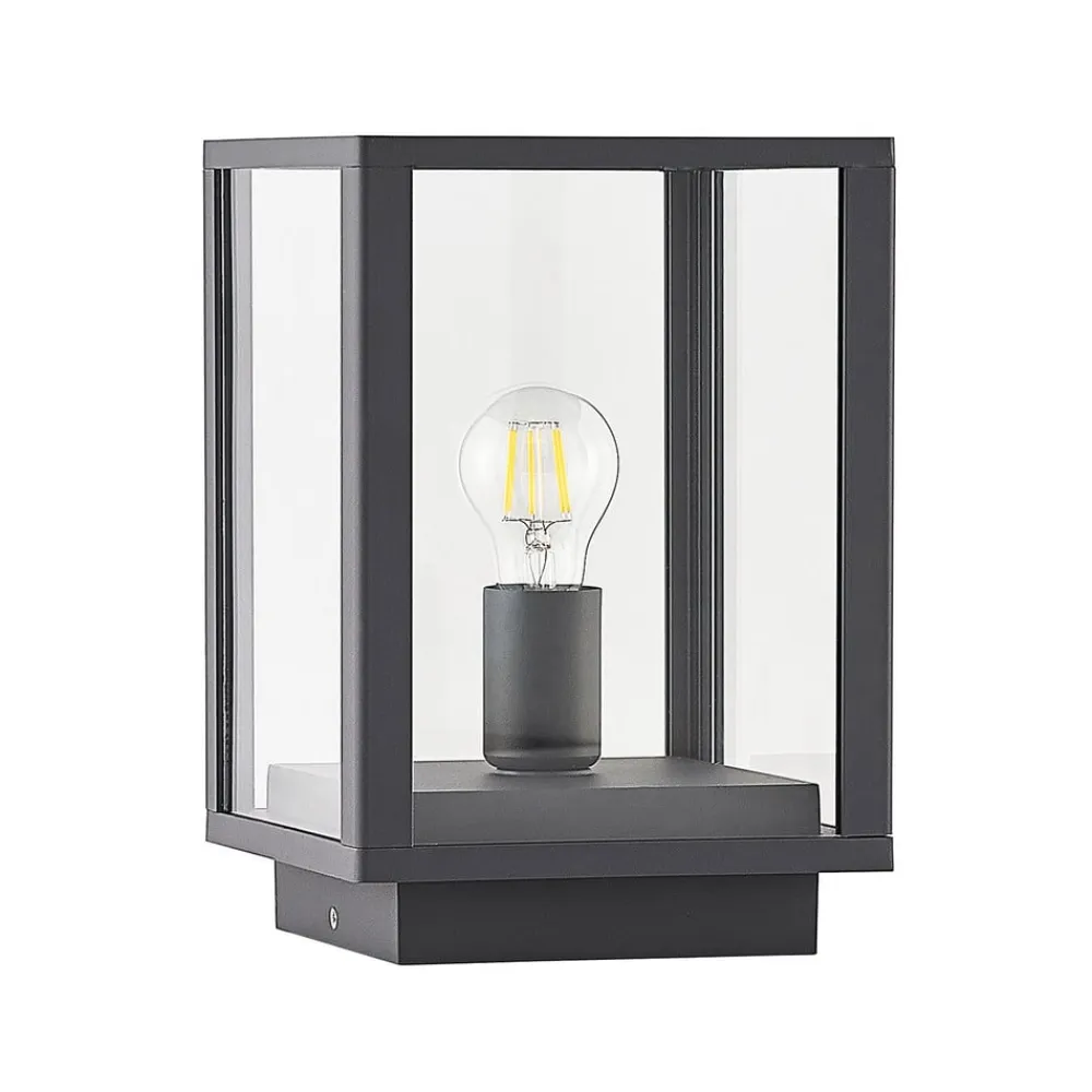 Giavanna sokkellampe, 29 cm, antracit, IP44, E27^Lindby Hot