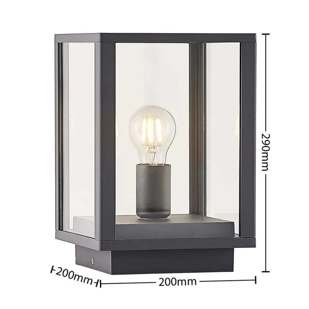 Giavanna sokkellampe, 29 cm, antracit, IP44, E27^Lindby Hot