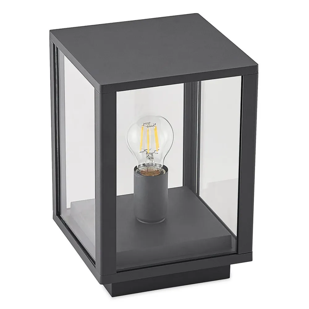 Giavanna sokkellampe, 29 cm, antracit, IP44, E27^Lindby Hot