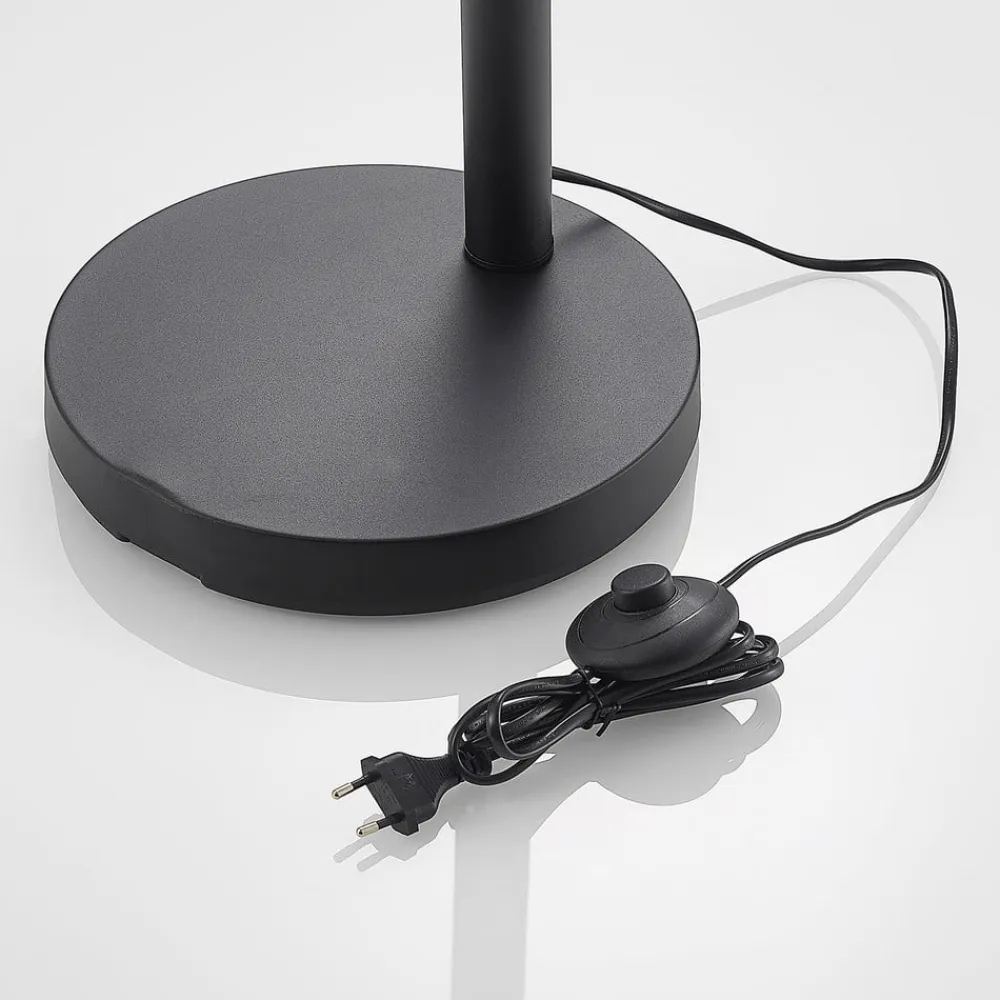 gulvlampe Abiram, sort/guld, tekstil, 70 cm^Lindby