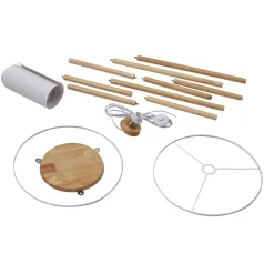 Lindby gulvlampe Adamio, Ø 45,5 cm, hvid, tekstil, stativ