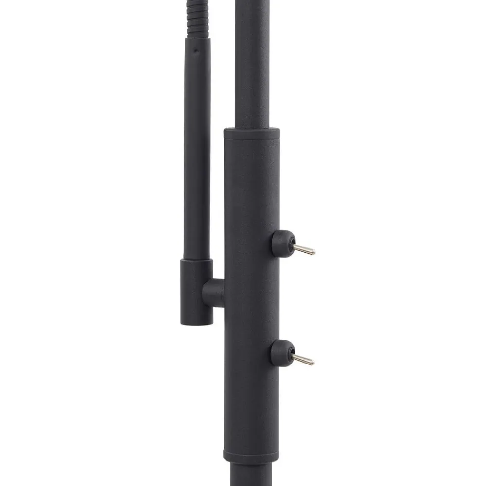 gulvlampe Aliette, sort/grå, glas, læselampe^Lindby Discount