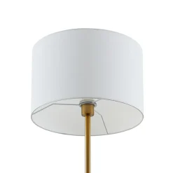 Lindby Gulvlampe Aovan, bronzefarvet, hylde, USB-port