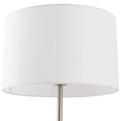 Gulvlampe Aovan, nikkelfarvet, hylde, USB-port^Lindby Outlet