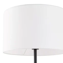 Lindby Gulvlampe Aovan, sort, hylde, USB-port