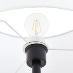 Lindby Gulvlampe Aovan, sort, hylde, USB-port