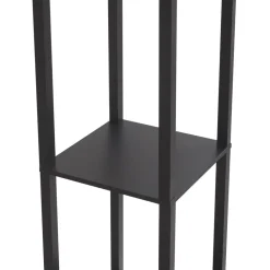 gulvlampe Birta, sort, hylde, træ, 159 cm^Lindby Discount