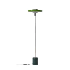 Gulvlampe Branford, Retro, grøn, metal/marmor^Lindby Discount