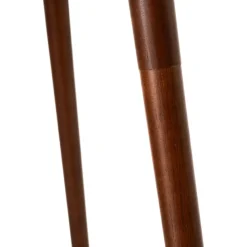 Lindby gulvlampe Charlia, hvid, valnøddetræ, højde 150 cm