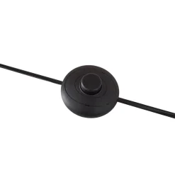 Lindby gulvlampe Charlia, hvid, valnøddetræ, højde 150 cm