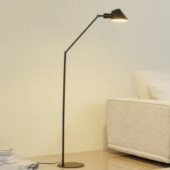 Lindby gulvlampe Corali, sort, metal, højde 176,5 cm