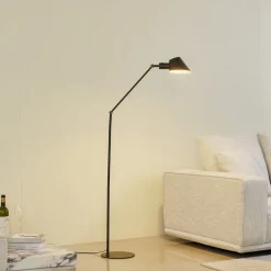 Lindby gulvlampe Corali, sort, metal, højde 176,5 cm