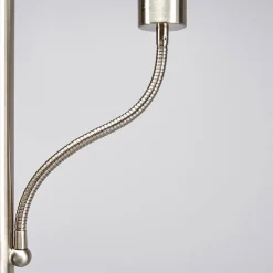 Lindby gulvlampe Elaina, 180 cm, nikkelfarvet, læselampe