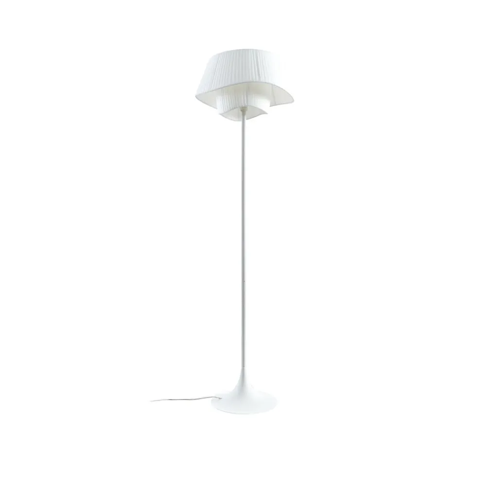 gulvlampe Eryndor, hvid, tekstil, Ø 47 cm, E27^Lindby Best