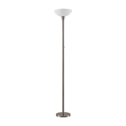 gulvlampe Ignacia, nikkelfarvet, glas, 180 cm, E27^Lindby Outlet