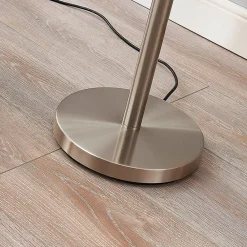 gulvlampe Ignacia, nikkelfarvet, glas, 180 cm, E27^Lindby Outlet