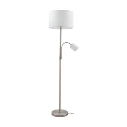 gulvlampe Jaileen, hvid, tekstil, 170 cm, læselampe^Lindby