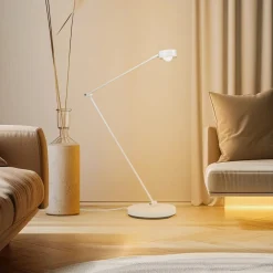 Lindby Arbejdsrum/Kontor|Gulvlamper>gulvlampe Jyla, hvid, linse, 4200K, GX53, jern