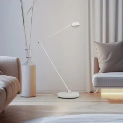 gulvlampe Jyla, hvid, linse, 3000K, GX53, jern^Lindby Hot