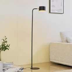 Lindby Gulvlamper>gulvlampe Kaida, sort, metal