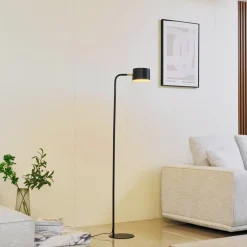 Lindby Gulvlamper>gulvlampe Kaida, sort, metal