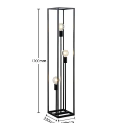 gulvlampe Krisha, sort, metal, 3 lyskilder, E27^Lindby Outlet