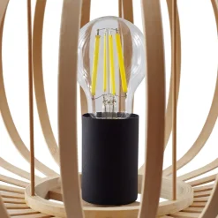 gulvlampe Lielle, naturlig bambus, Ø 40 cm^Lindby