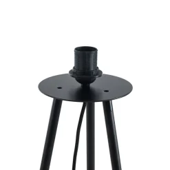 Lindby gulvlampe Nerys, sort, bambus, Ø 31,5 cm, stativ