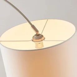 Lindby gulvlampe Railyn, hvid, stof, 200 cm, E27
