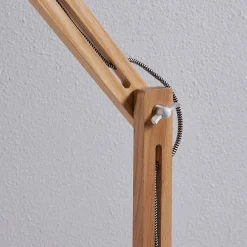 Lindby gulvlampe Shivanja, træ, justerbar, 146 cm, E27