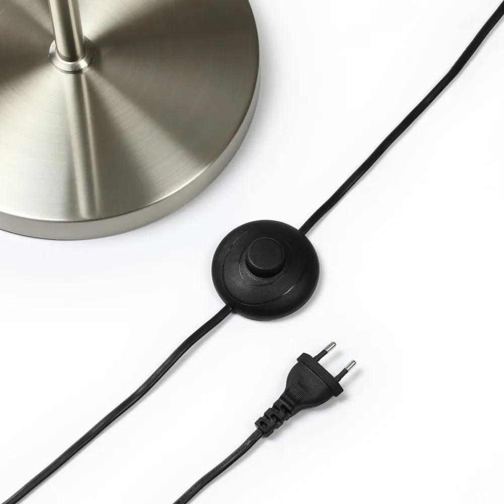 Lindby gulvlampe Sonika, 175 cm, nikkelfarvet, glas, E27