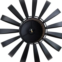 Lindby gulvlampe Tamira, sort, rattan, 143 cm høj, E27