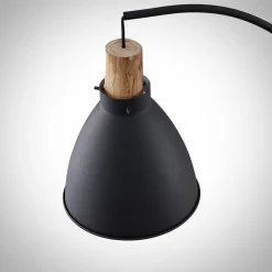 Lindby gulvlampe Trebale, sort, træ, 154 cm, E27