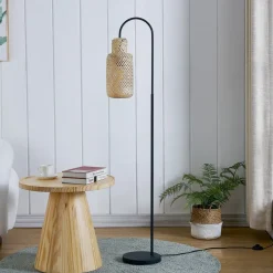 gulvlampe Venora, 145 cm høj, bambus, E27^Lindby Hot