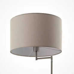 gulvlampe Zinia, nikkelfarvet, hylde, USB-tilslutning^Lindby Sale