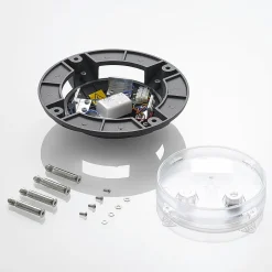 Lindby gulv-spotlight med LED Cormac, 4 lyskilder, Ø 21 cm, IP67