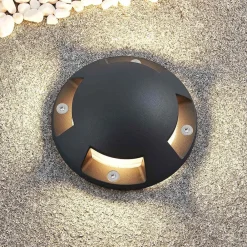 Lindby Terrassebelysning|Nedgravet Udebelysning>gulv-spotlight med LED Huban, 15 cm, 4 lyskilder, antracit