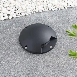 Lindby gulv-spotlight med LED Cormac, 1 lyskilde, Ø 21 cm, IP67