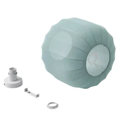 Lindby Helin loftlampe, blå, stof, Ø 35 cm